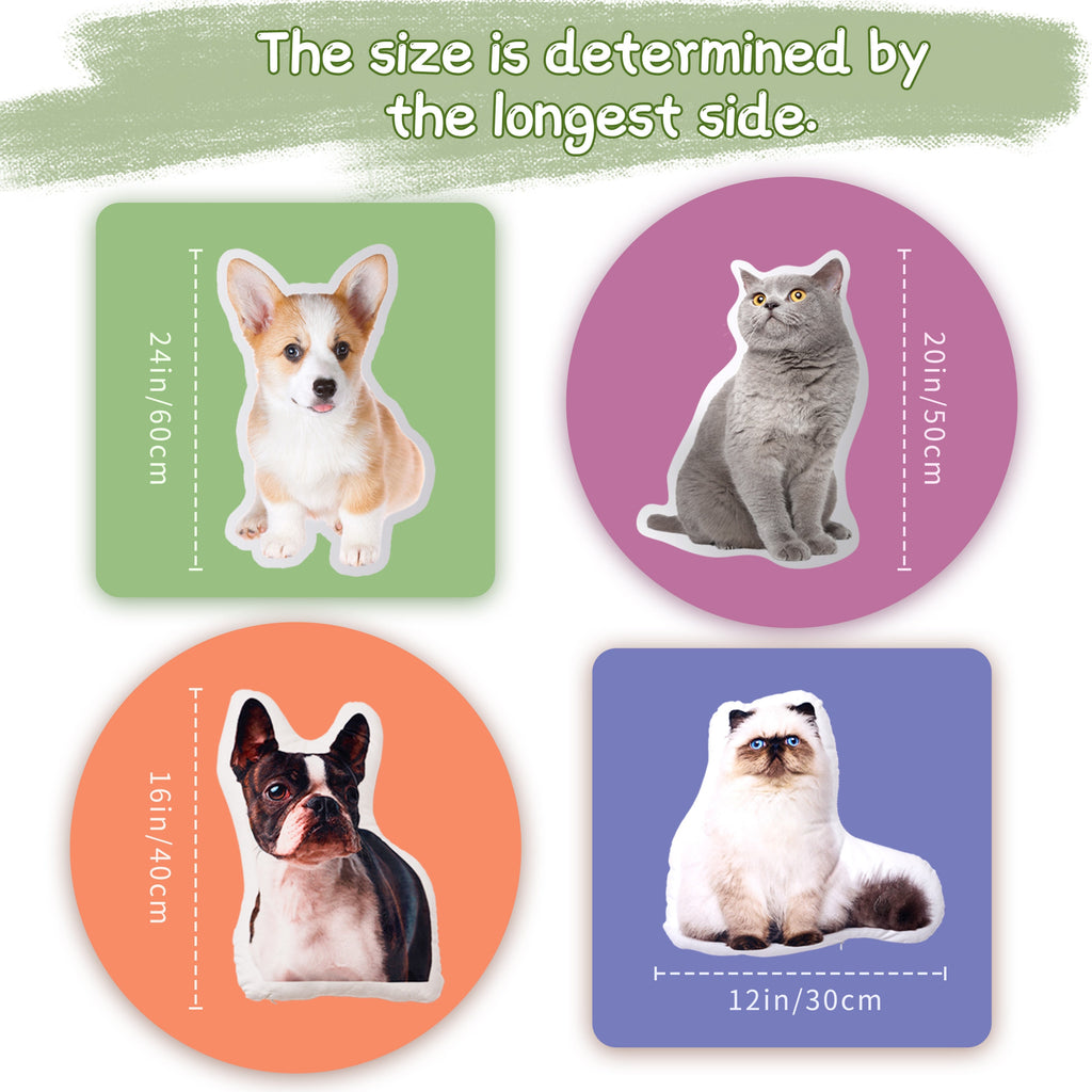 Personalized pet pillow, custom animal decorative pillow, dog and cat cushion, pet lover gift, personalized pillow, custom shaped pillow