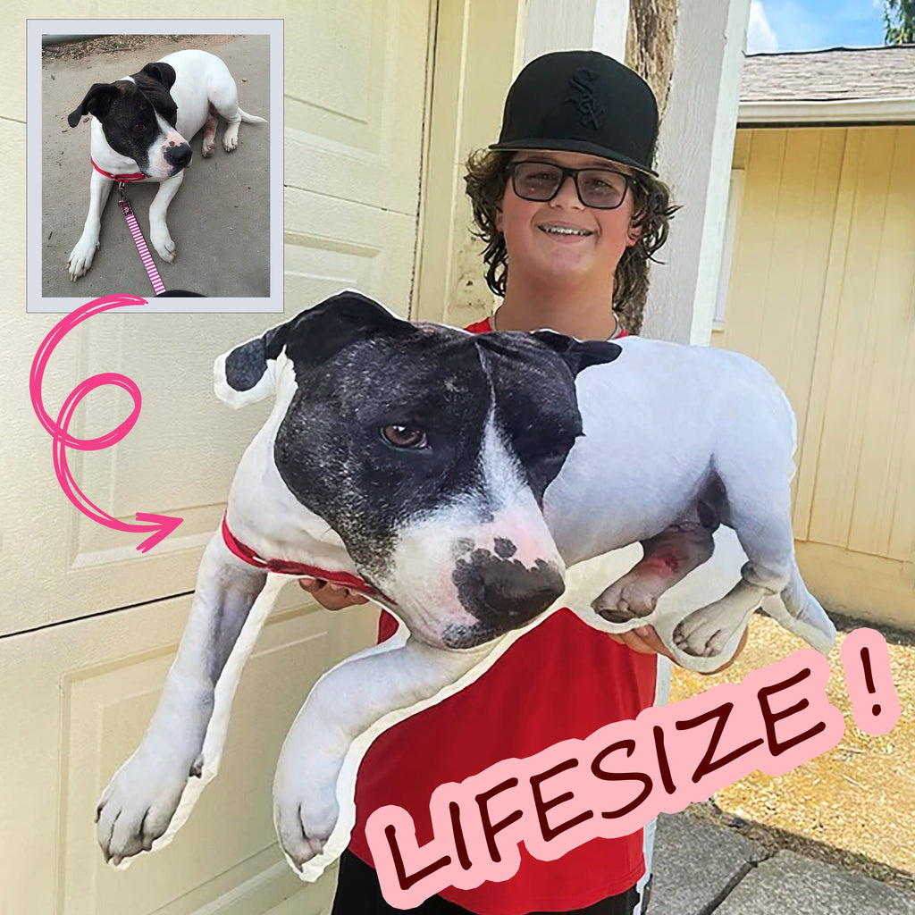 LARGE Custom Pet Pillow, Dog Cat Photo Pillow, Pet Loss, Dorm Gift, Personalized Puppy Kitten Cat Gift, Dog Mom Gift, Soft Double-sided