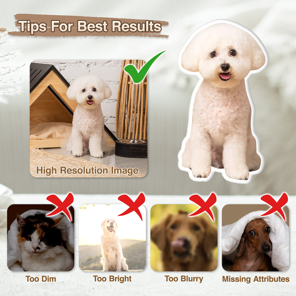 Custom 3D Pet Pillow from Photo - Personalize Dog Gift Cat Gift Halloween Gift - Double Printed Cotton Dog Pillow Pet Pillow Cat pillow