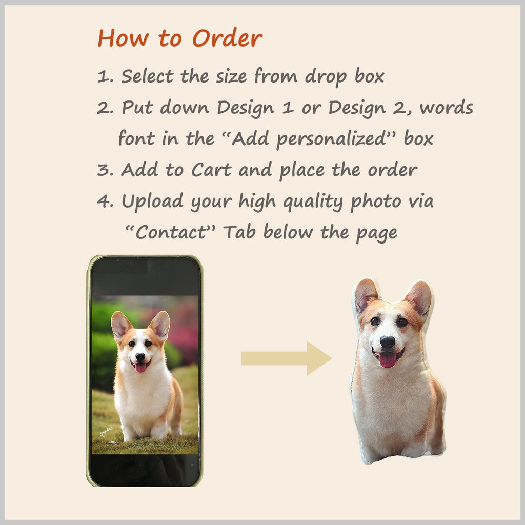 Custom Pet Pillow Personalized Cat Dog Pillow Large Pet Shape Pillow Custom Throw Animal Stuff Pillow Pet Memorial Pillow Pet Photo Cushion