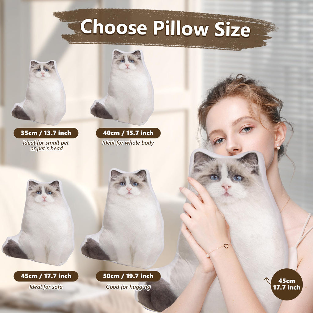 Personalized 3D Pillow with Photo Custom Picture Pillow Dog/Cat Shaped Throw Pillow Custom Face Pillow Pillow Gift For Dad Mom Her Him