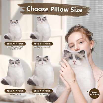 Personalized 3D Pillow with Photo Custom Picture Pillow Dog/Cat Shaped Throw Pillow Custom Face Pillow Pillow Gift For Dad Mom Her Him