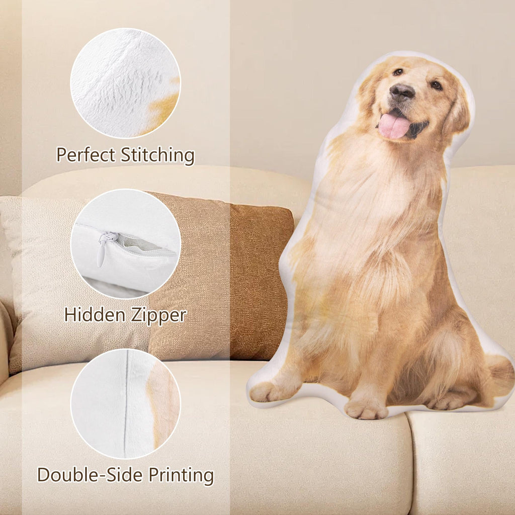 Personalized 3D Pillow with Photo Custom Picture Pillow Dog/Cat Shaped Throw Pillow Custom Face Pillow Pillow Gift For Dad Mom Her Him