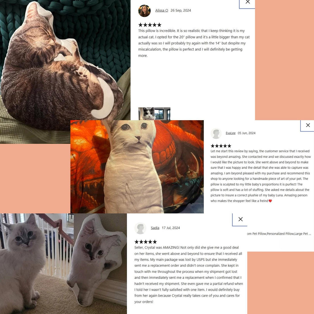 Custom Pet Pillow Personalized Cat Dog Pillow Large Pet Shape Pillow Custom Throw Animal Stuff Pillow Pet Memorial Pillow Pet Photo Cushion