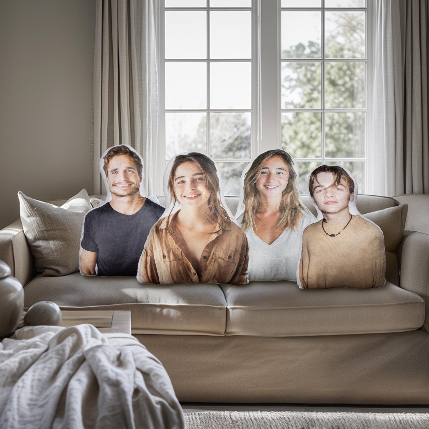 Personalized 3D Pillow with Photo Custom Picture Pillow Dog/Cat Shaped Throw Pillow Custom Face Pillow Pillow Gift For Dad Mom Her Him