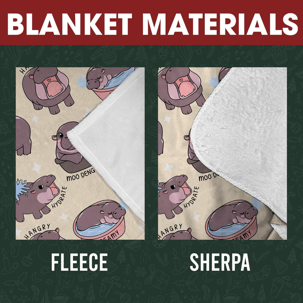 I Love Moo Deng Blanket, Funny Hippo Baby Moo Deng Blanket, Gift for Moo Deng Fan Club, Cute Baby Hippo Lover Gift, Christmas Gift 2024