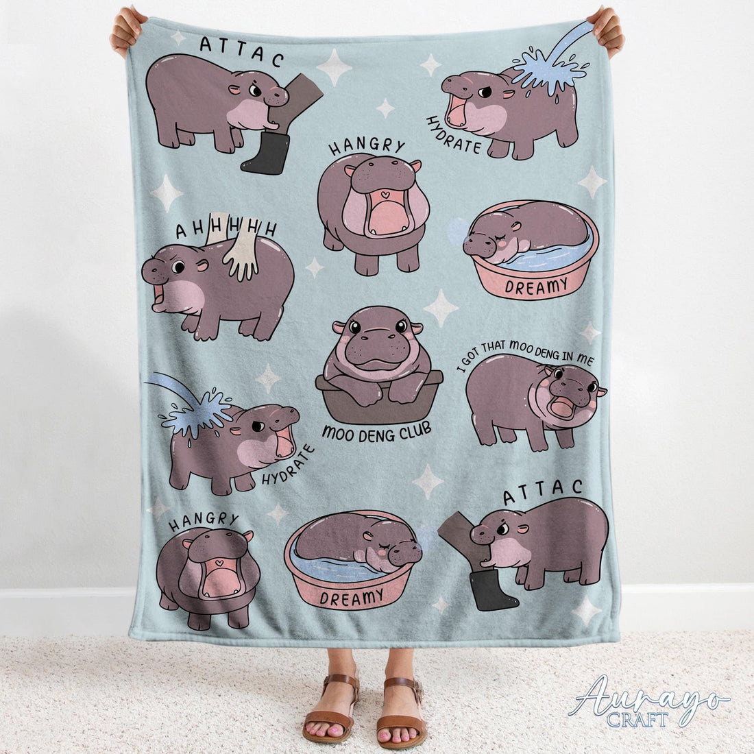 I Love Moo Deng Blanket, Funny Hippo Baby Moo Deng Blanket, Gift for Moo Deng Fan Club, Cute Baby Hippo Lover Gift, Christmas Gift 2024