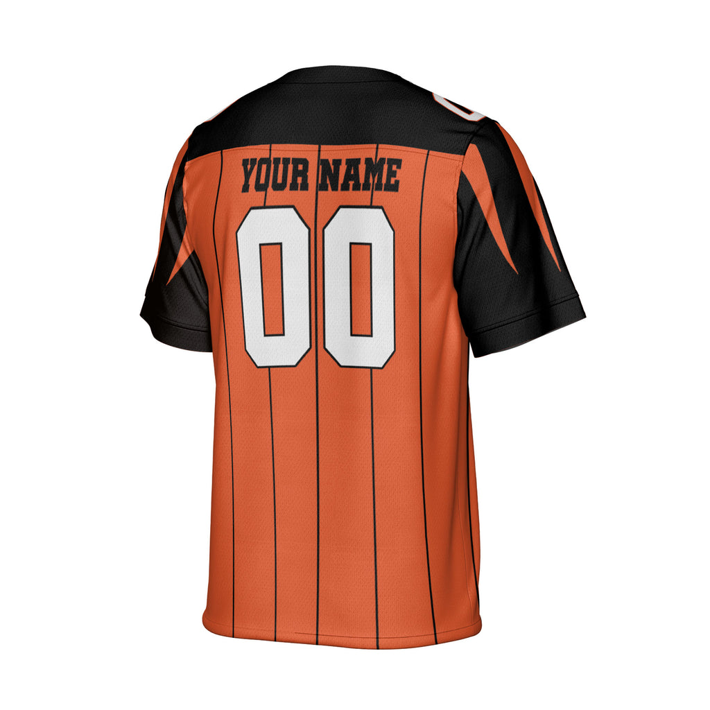 personalized-famous-team-football-jersey-thin-stripes-jersey-orange-and-black-cb-vdd01-2081